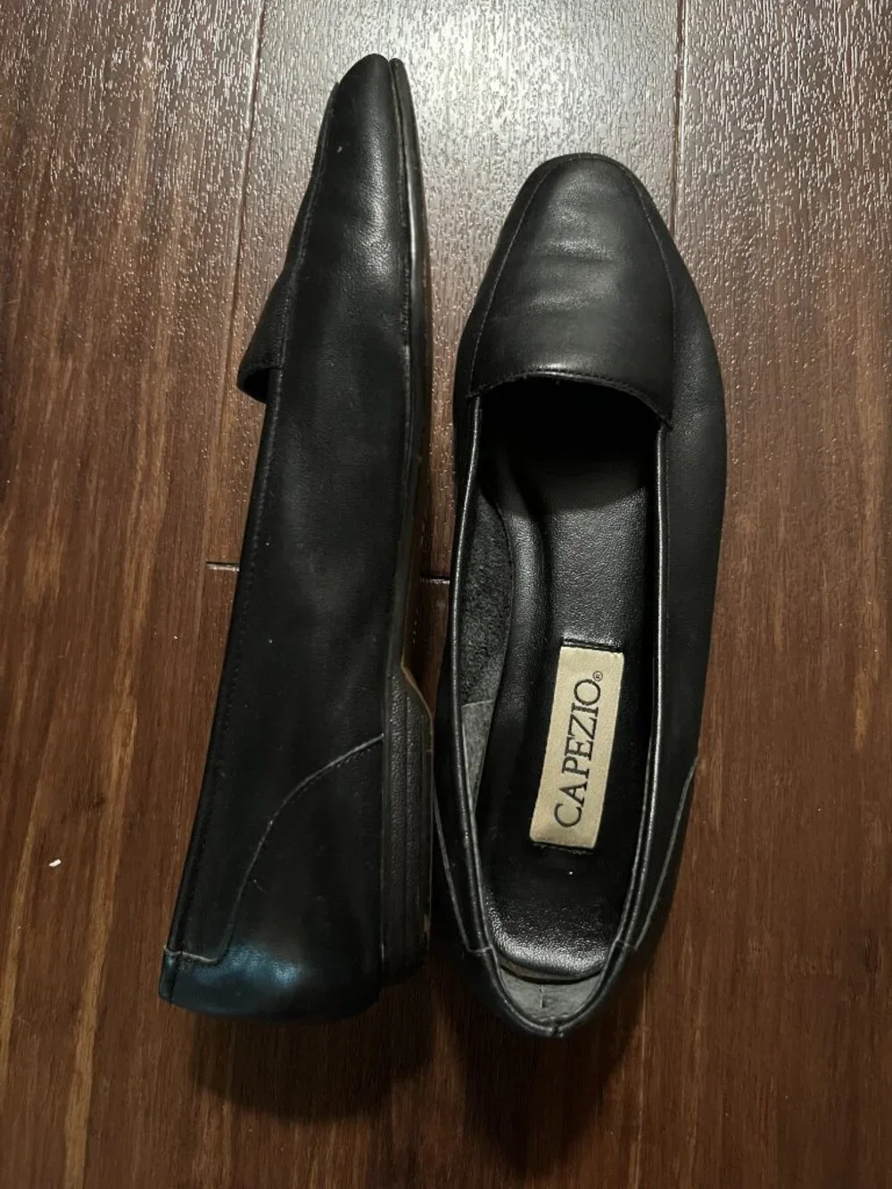 Women's Vintage Black Leather Loafers Size 8.5-9